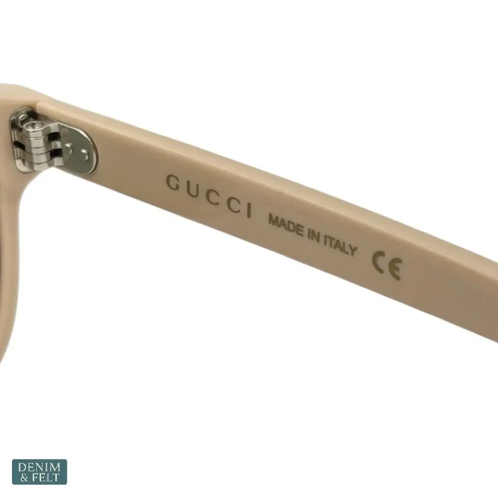 NEW‎ Gucci GG0475S Ivory Green Square Aviator Matte Lens Designer Sunglasses